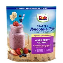 Dole Crafted Mixed Berry Oatmeal Smoothie Mix Bag 4 ea