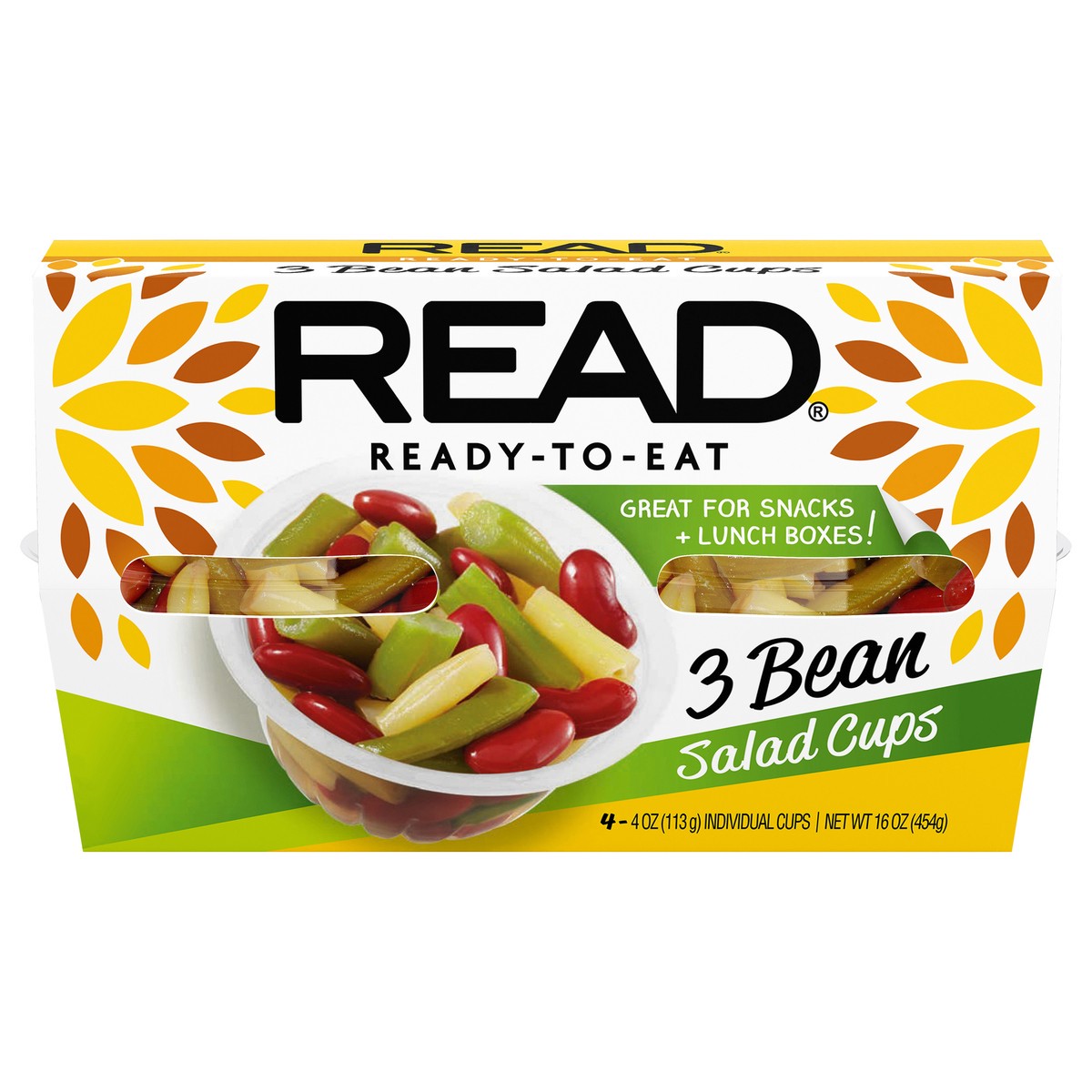 slide 1 of 1, READ 3 Bean Salad Cups, 4 oz Cup, 4-Pack, 4 ct
