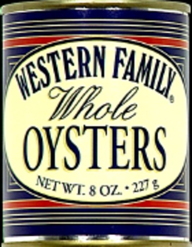 slide 1 of 1, Western Family Whole Oysters, 8 oz