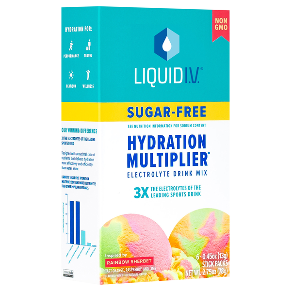 slide 1 of 5, Liquid I.V. Sugar Free Rainbow Sherbet Carton - 6 ct, 6 ct