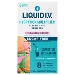 Liquid I.V. Sugar Free Rainbow Sherbet Carton - 6 ct
