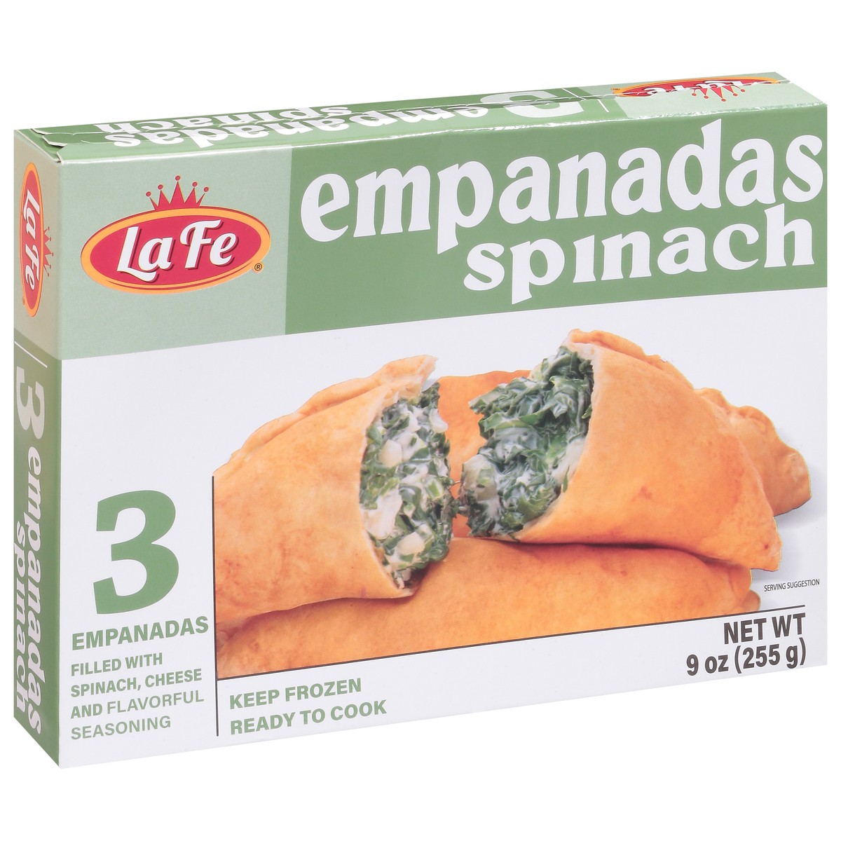 slide 2 of 13, La Fe Spinach Empanadas 3 ea, 3 ct