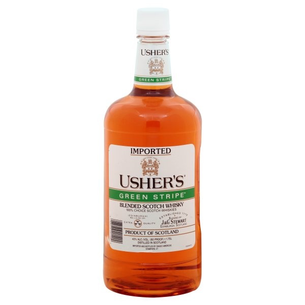 slide 1 of 1, Ushers Green Stripe Blended Scotch Whisky, 1.75 liter