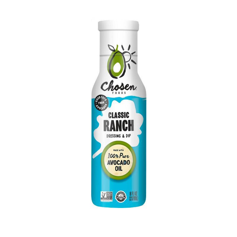 slide 1 of 4, Chosen Foods Avocado Oil Ranch Dressing & Marinade 8 Ounces, 8 oz