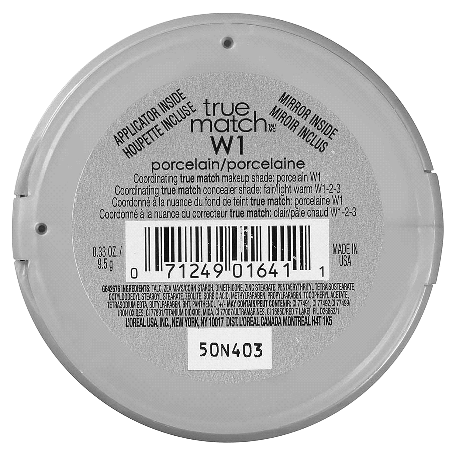 slide 2 of 2, L'Oréal L'Oreal Paris True Match Makeup Super Blendable Oil-Free Pressed Powder - W1 Porcelain - 0.33oz, 0.33 oz