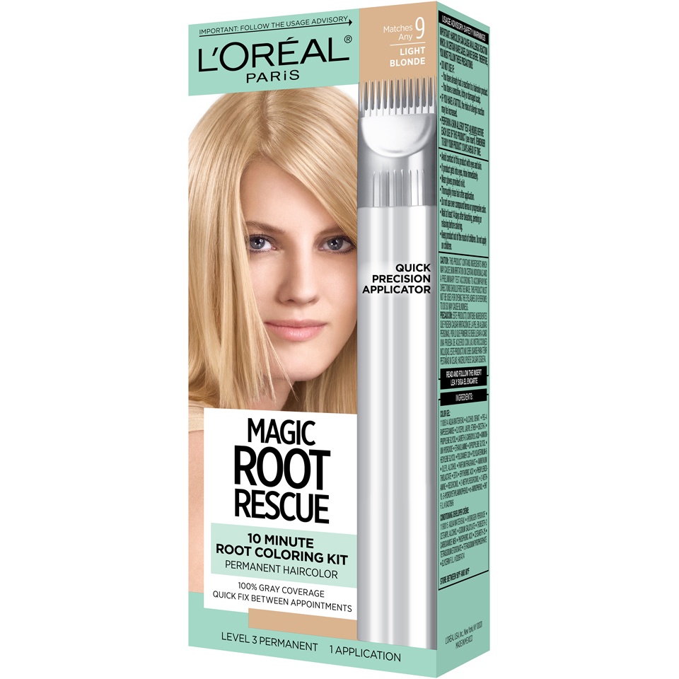 slide 3 of 7, L'Oréal Root Rescue 10 Minute Root Coloring Kit Matches Any 9 Light Blonde, 1 ct