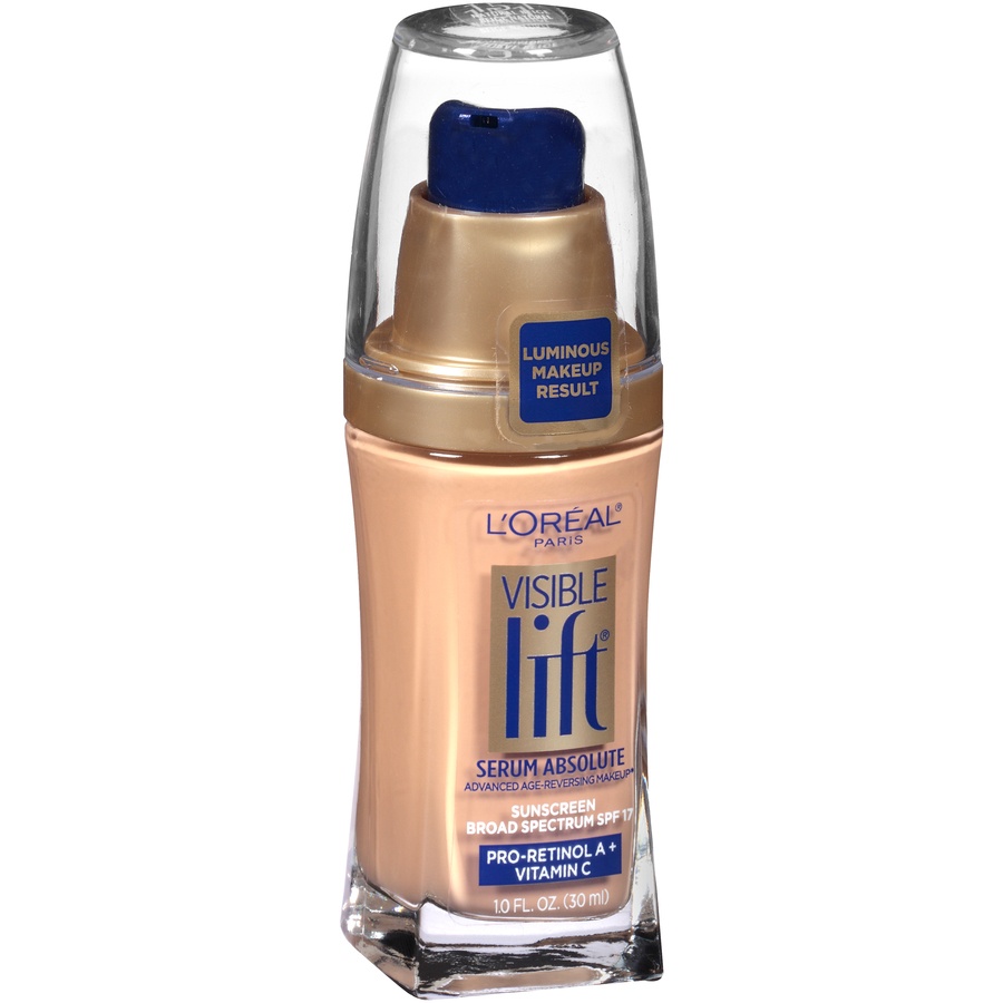 slide 6 of 7, L'Oréal L'Oreal Paris Visible Lift Serum Absolute Age-Reversing Lightweight Foundation Makeup with SPF 17 - 151 Natural Beige - 1 fl oz, 1 fl oz