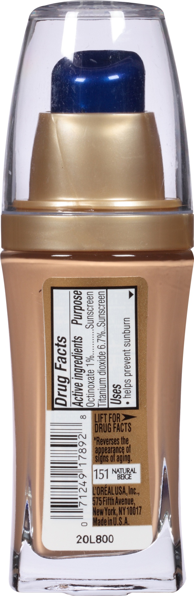 slide 7 of 7, L'Oréal L'Oreal Paris Visible Lift Serum Absolute Age-Reversing Lightweight Foundation Makeup with SPF 17 - 151 Natural Beige - 1 fl oz, 1 fl oz