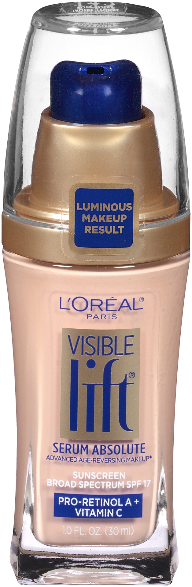 slide 6 of 7, L'Oréal L'Oreal Paris Visible Lift Serum Absolute Age-Reversing Lightweight Foundation Makeup with SPF 17 - 146 Nude Beige - 1 fl oz, 1 fl oz