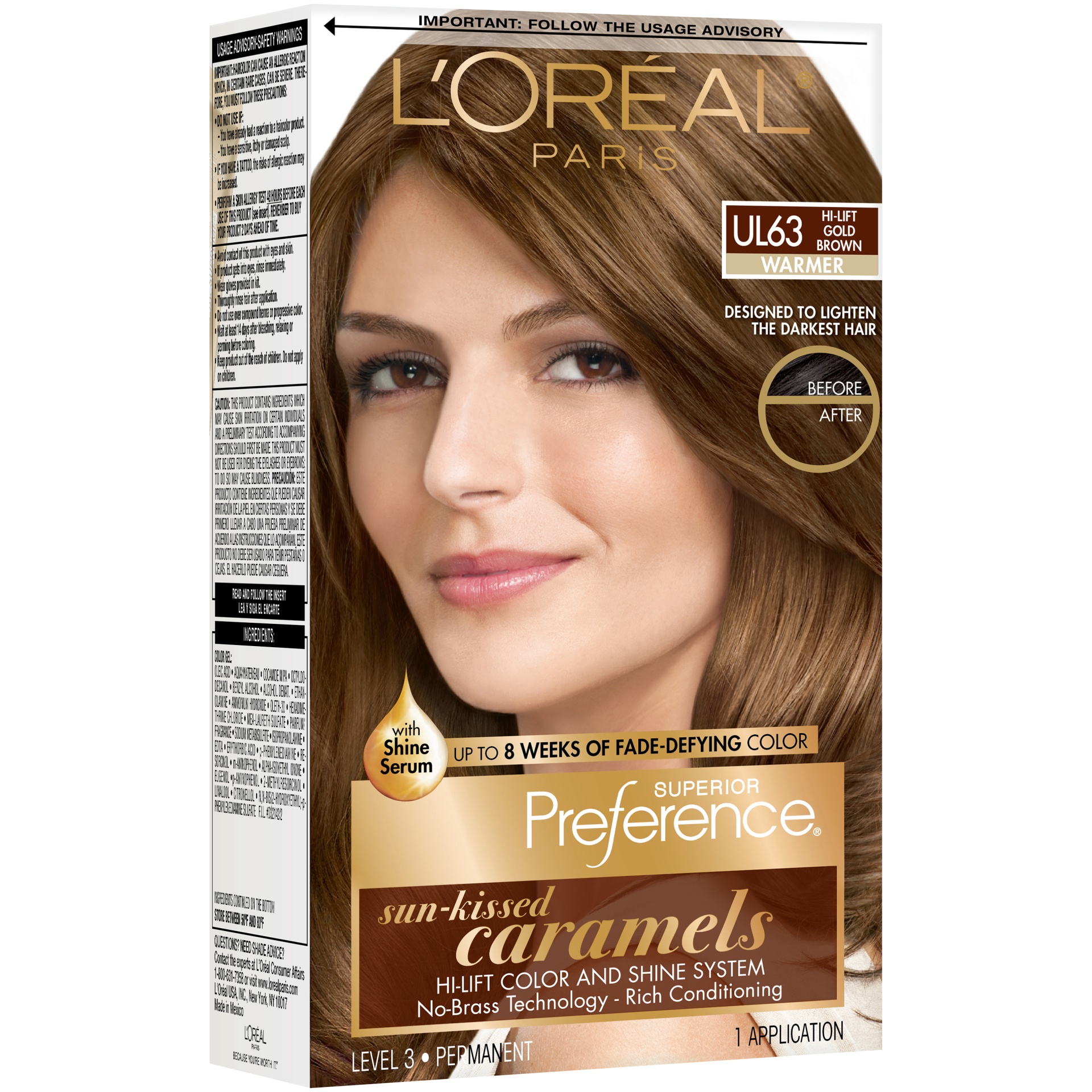 slide 3 of 8, L'Oréal Superior Preference Sun-Kissed Caramels - UL63 Hi-Lift Gold Brown, 1 ct