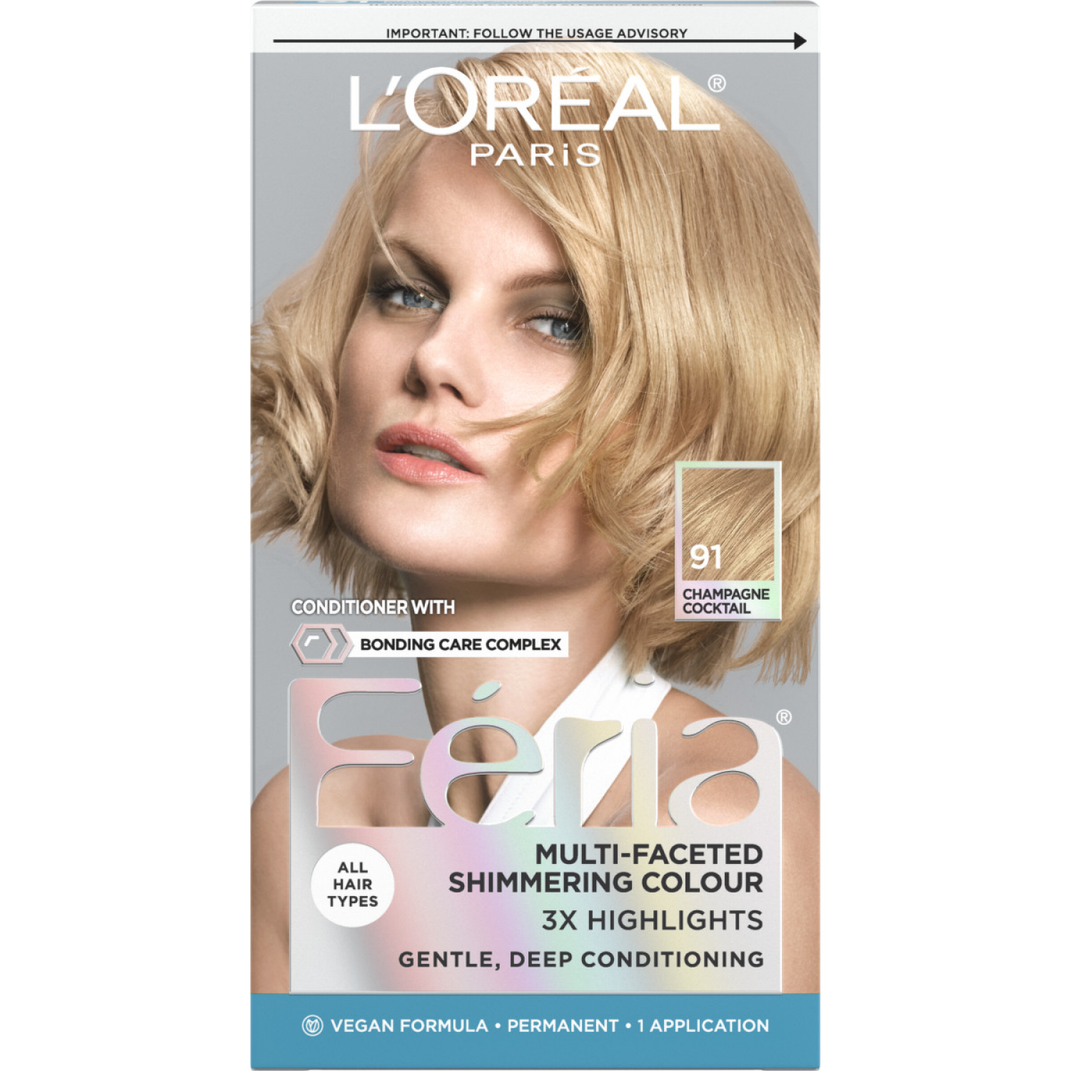 slide 1 of 7, L'Oréal Fería Light Beige Blonde 91 Permanent Haircolour Gel 1 ea, 1 ct