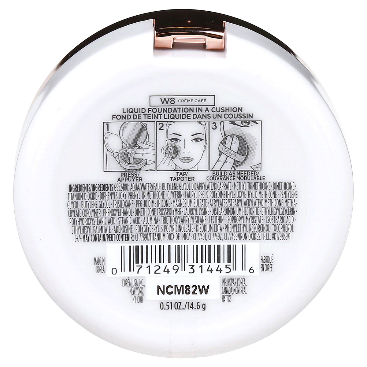 slide 3 of 3, L'Oréal True Match Cushion W8 Crme Caf, 51 fl oz