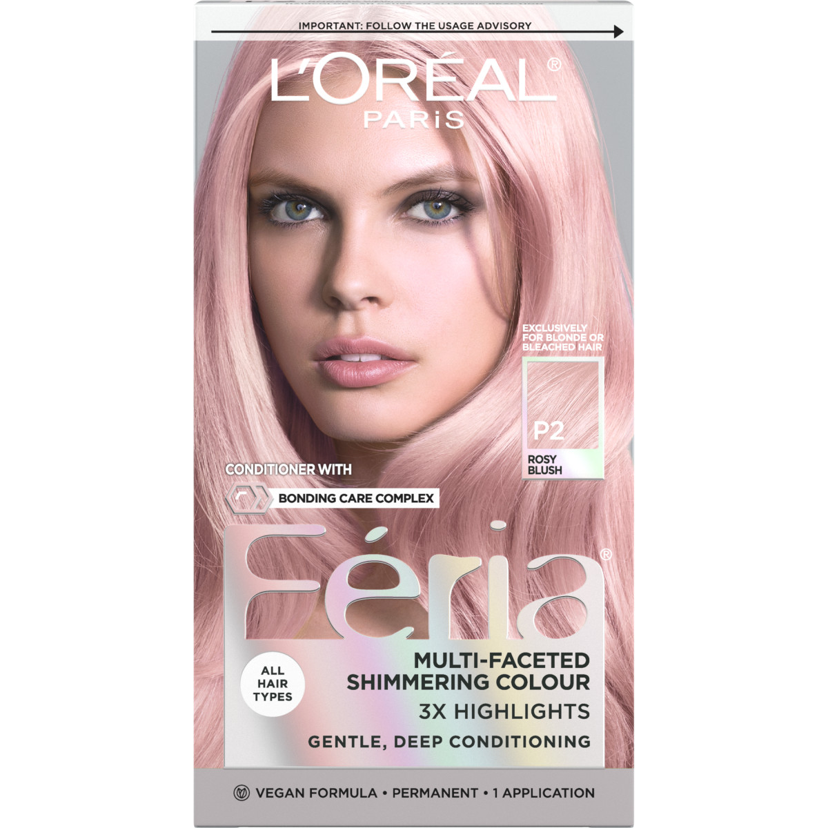 slide 1 of 7, L'Oréal Feria Smokey Pastels Hair Color - P2 Smokey Pink, 1 ct