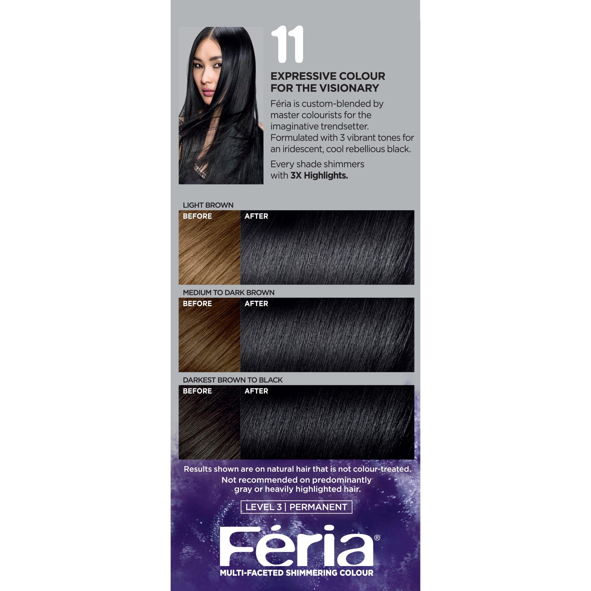 slide 4 of 7, L'Oréal feria cool black hair color, 1 ct