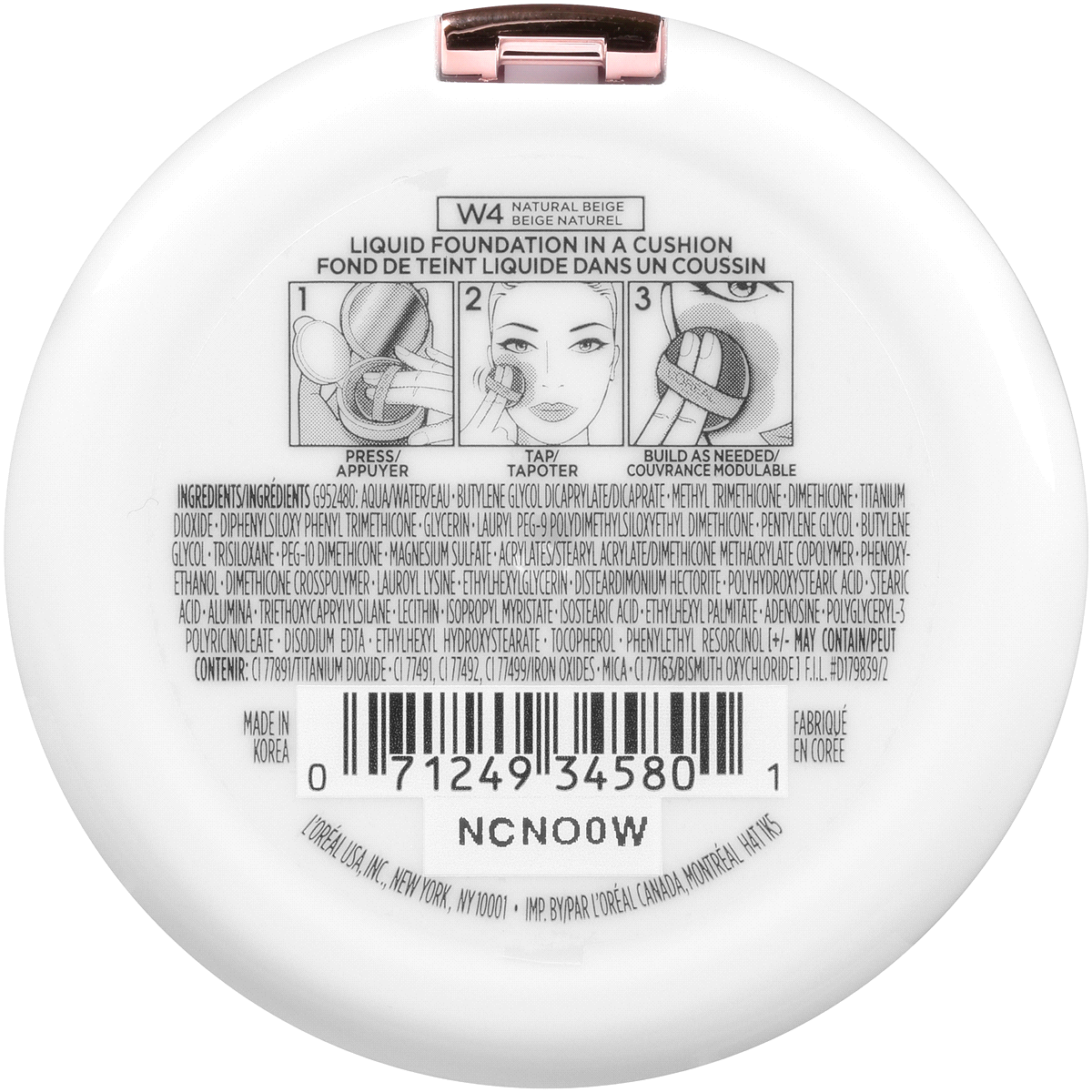 slide 2 of 3, L'Oréal Loral Paris True Match Lumi Cushion Foundation W4 Natural Beige, 0.51 oz