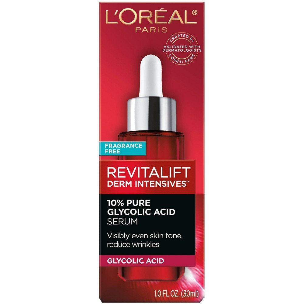 slide 5 of 7, L'Oréal Revitalift Derm Intensives Glycolic Acid Face Serum - 1 fl oz, 1 fl oz