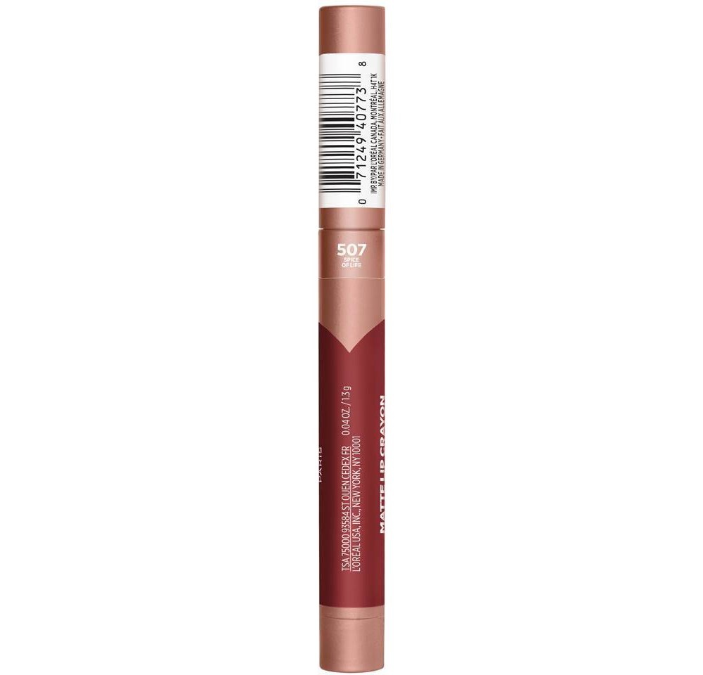 slide 4 of 4, L'Oréal Infallible Smudge Resistant Matte Lip Crayon - Spice Of Life, 0.04 oz