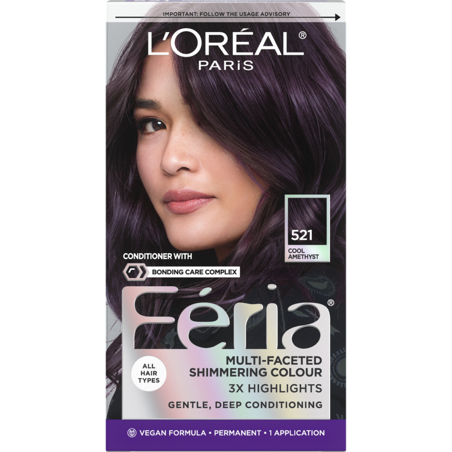 slide 1 of 7, L'Oréal Feria Permanent Hair Color Gel - Cool Amethyst, 1 ct