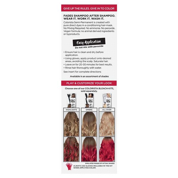 slide 9 of 21, L'Oréal L'Oreal Paris Colorista Semi-Permanent Hair Color - Light Bleached Blondes #BrightRed, 1 ct