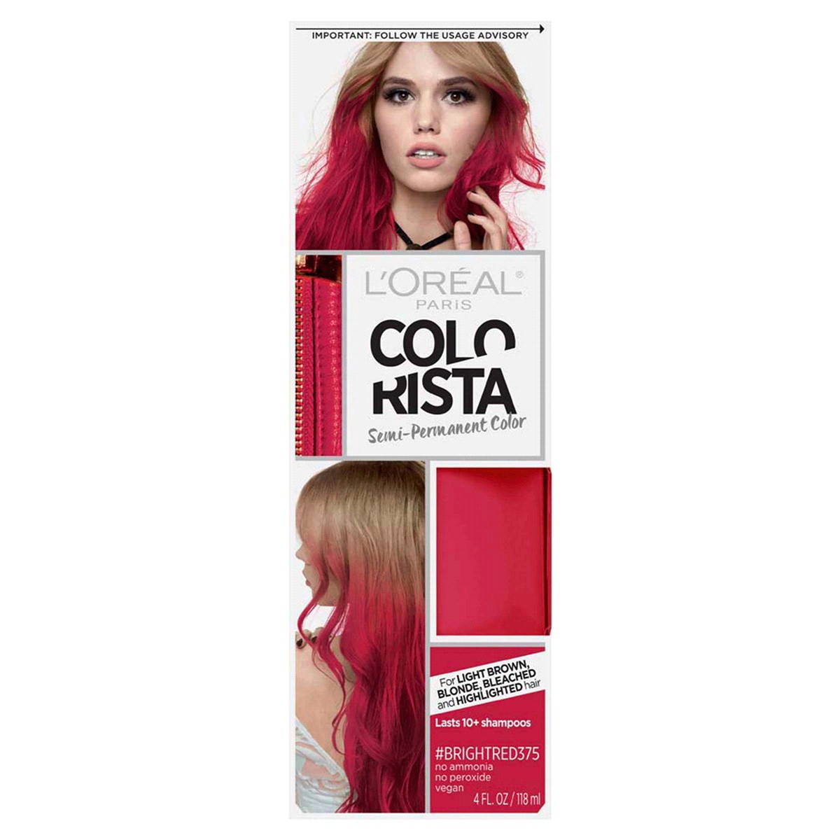 slide 1 of 21, L'Oréal L'Oreal Paris Colorista Semi-Permanent Hair Color - Light Bleached Blondes #BrightRed, 1 ct