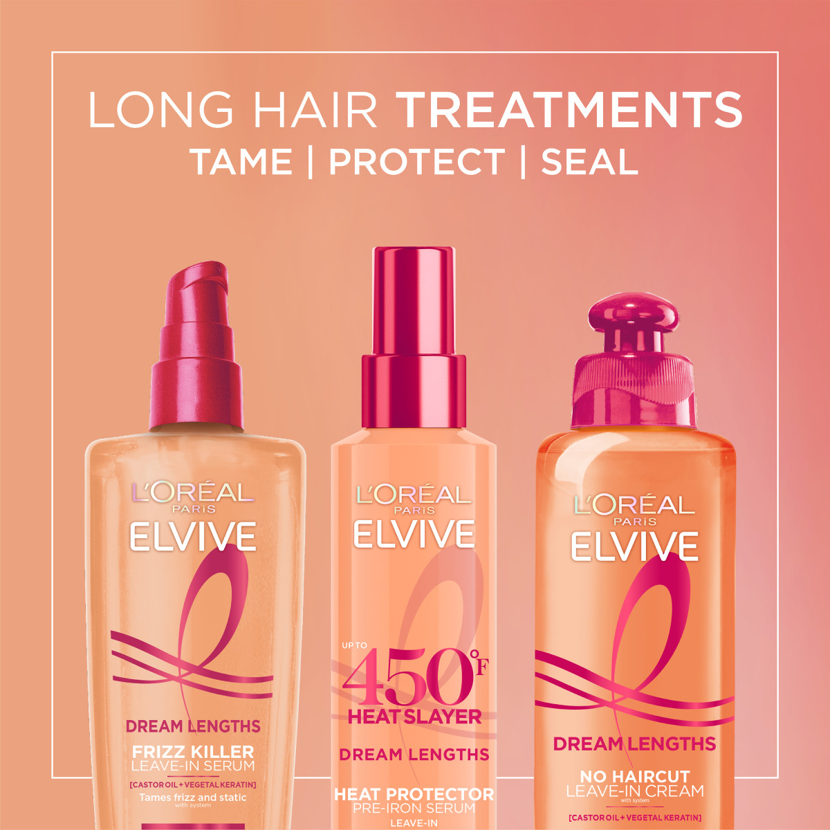 slide 5 of 7, L'oreal Elvive Dream Lengths Long Frizzy Hair Frizz Killer Leave-In Serum 3.4 fl oz, 3.4 fl oz