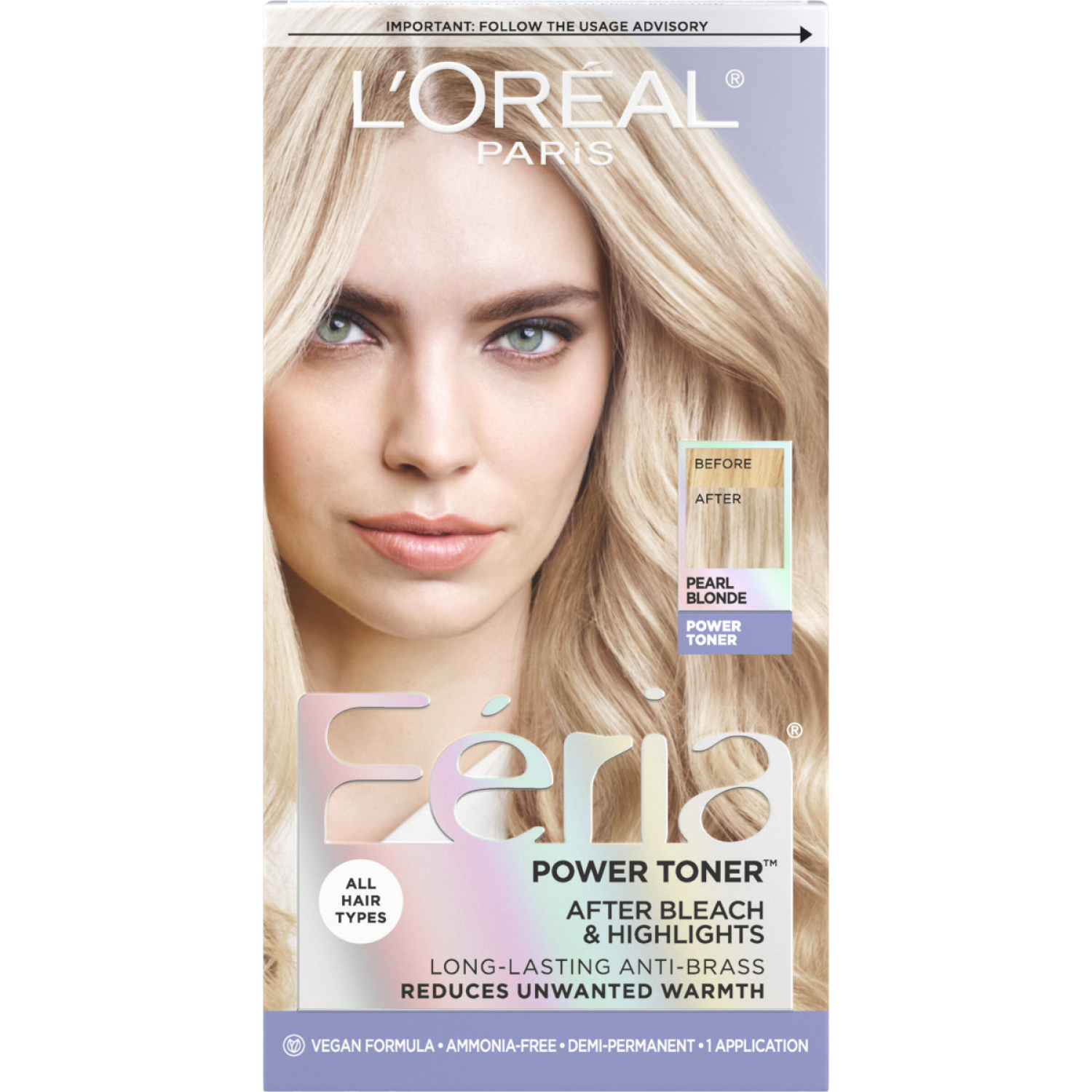 slide 1 of 8, L'Oréal L'Oreal Paris Feria Power Toner Long Lasting Anti-Brass Toner - Pearl Blonde 9V - 1 fl oz, 1 fl oz