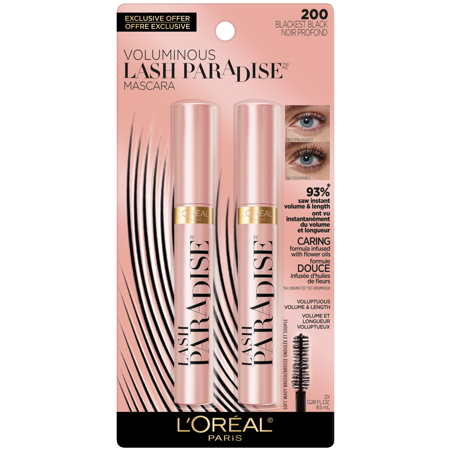 slide 2 of 7, L Oreal L'Oreal Paris On-The-Go Eye Kit Voluminous Mascara, 0.54 fl oz