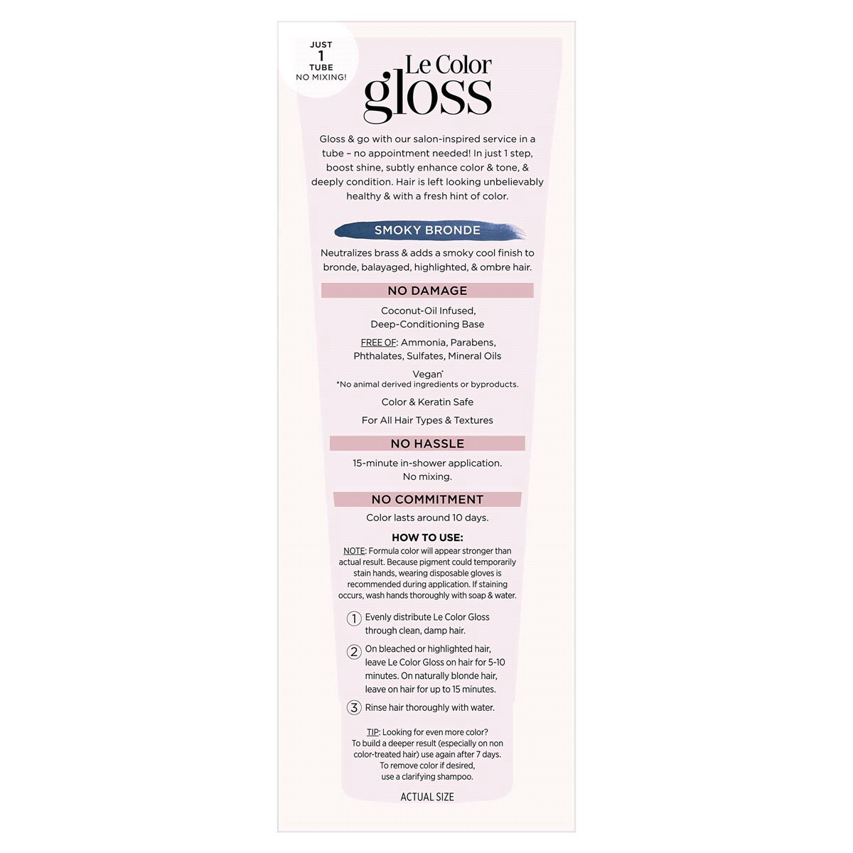 slide 19 of 24, L'Oréal Le Color Gloss One Step In-Shower Toning Gloss, Smoky Bronde, 4 fl oz