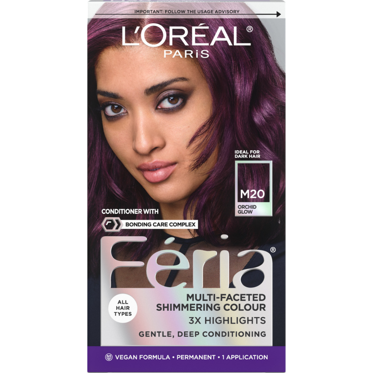 slide 1 of 8, L'Oréal Feria Midnight Bold Multi- Faceted Permanent Hair Color Orchid Glow, 1 ct