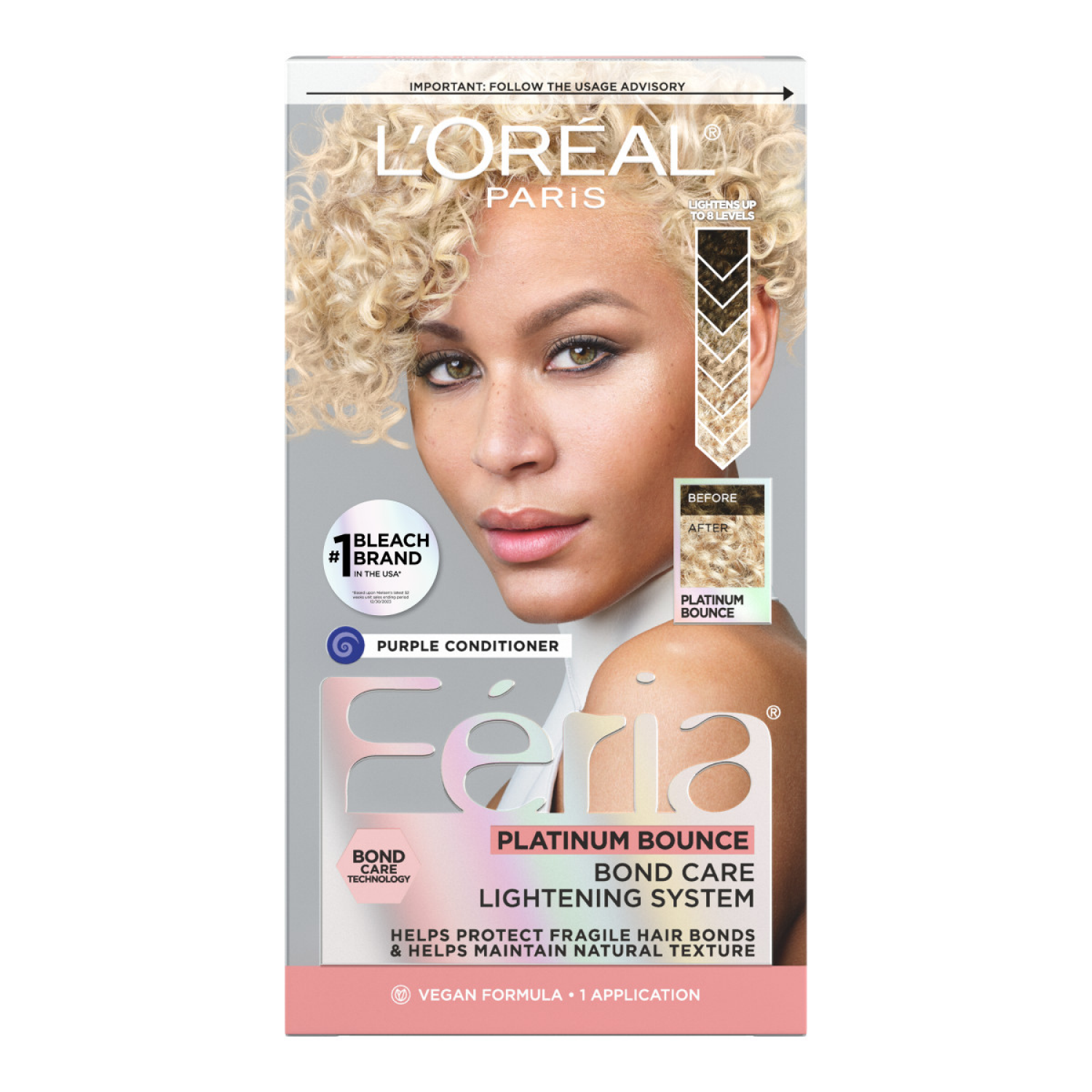 slide 1 of 6, L'Oréal Feria Platinum Bounce Hair Lightening System, 1 ct