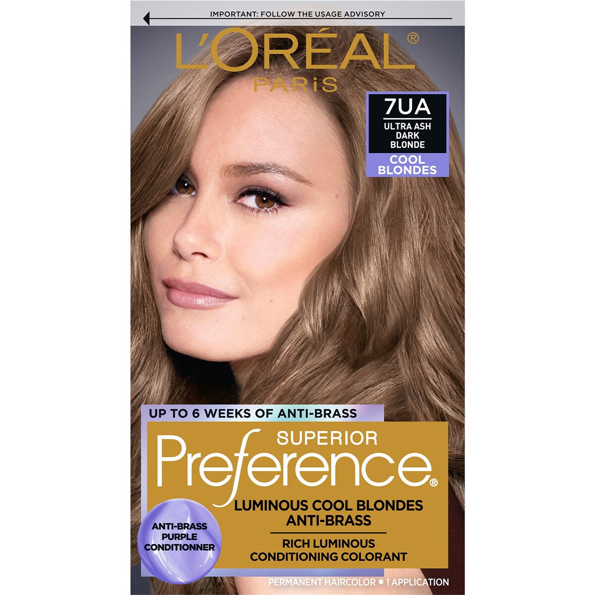 slide 1 of 5, L'Oréal Cool Blonde Fade-Defying Shine Permanent Hair Color Ultra Ash Dark Blonde, 1 ct