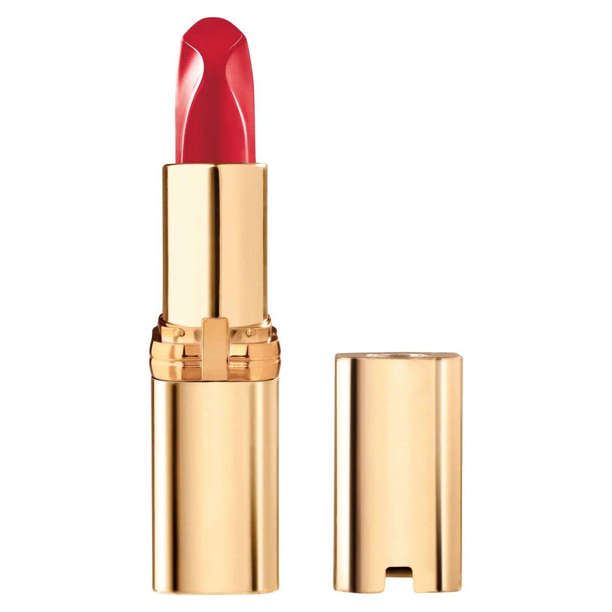 slide 1 of 5, L'Oréal L'Oreal Paris Colour Riche reds of worth satin lipstick with intense color, Lovely Red, 0.13 oz