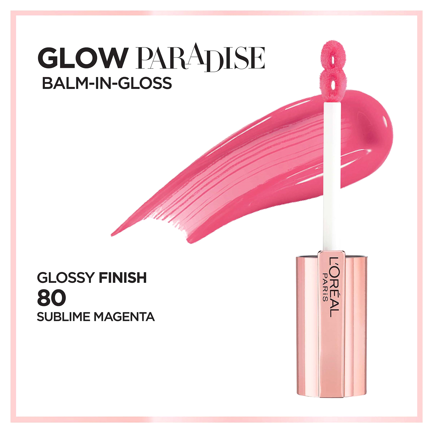 slide 3 of 5, L'Oréal L'Oreal Paris Glow Paradise Lip Balm-in-Gloss with Pomegranate Extract, Sublime Magenta, 0.23 fl oz