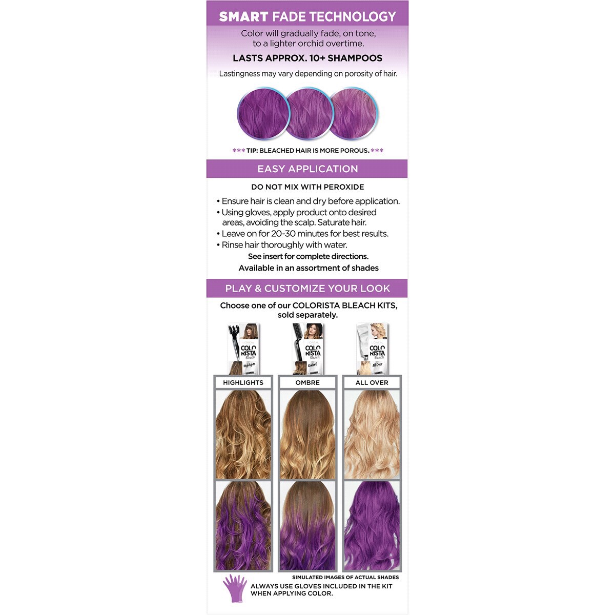 slide 3 of 5, L'Oréal Colorista Semi-Permanent Hair Color Metallic Orchid, 1 ct