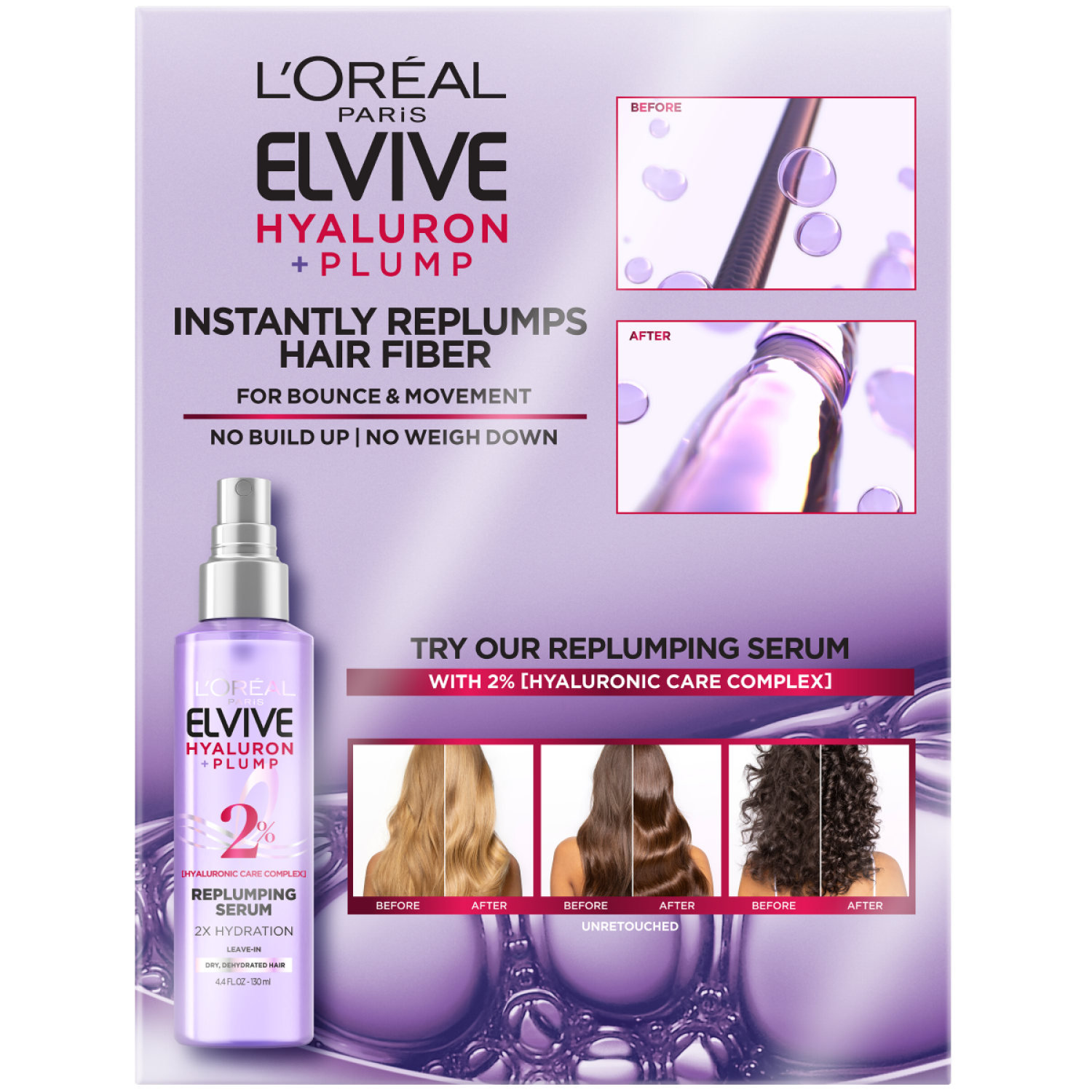 slide 2 of 2, L'Oréal Paris Elvive Hyaluron + Plump Shampoo & Conditioner, 1 ct