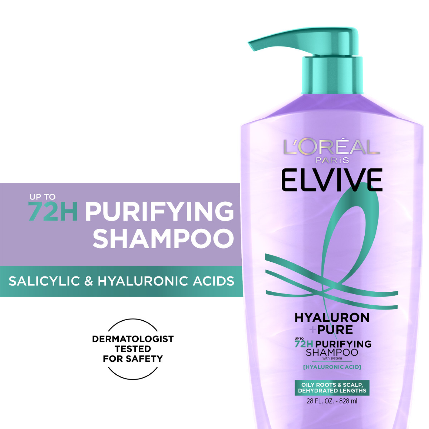 slide 5 of 7, L'Oréal Paris Elvive Hyaluron + Pure Purifying Shampoo, 28 oz