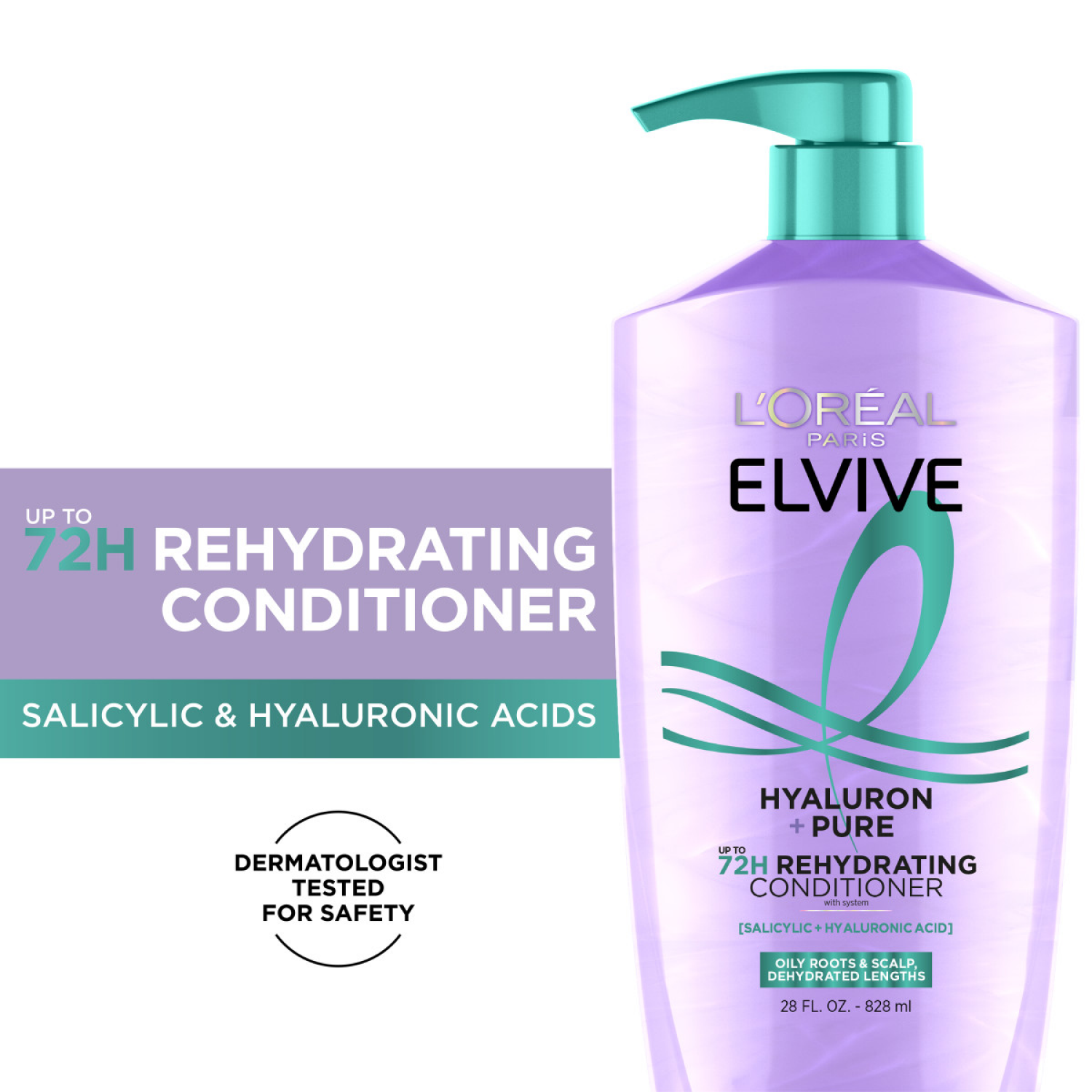 slide 5 of 7, L'Oréal Elvive Hyaluron Pure Rehydrating Conditioner for Oily Hair - 28 fl oz, 28 fl oz