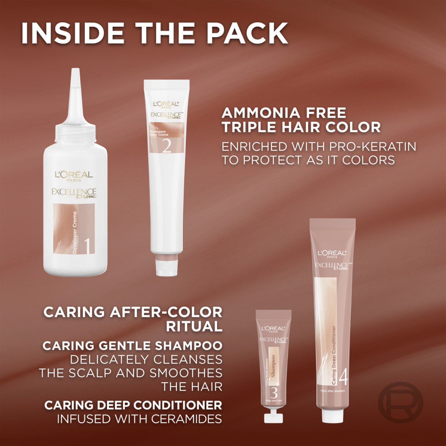 slide 3 of 7, L'Oréal Excellence Universal Nudes Ammonia Free Permanent Hair Color - 4NR Natural Dark Red - 6.3 fl oz, 6.3 fl oz