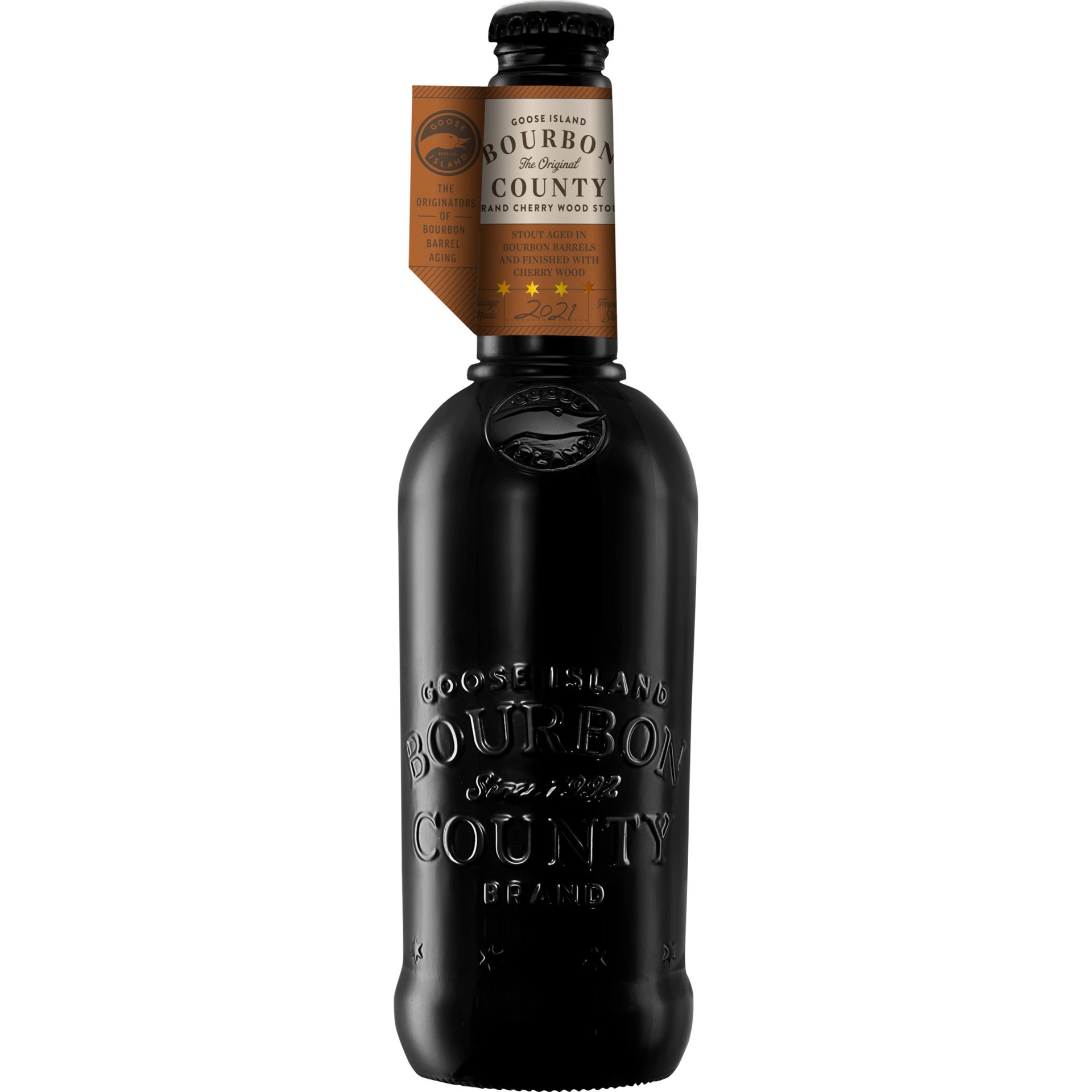 slide 1 of 2, Goose Island Beer Co. Bourbon County Imperial Stout Cherry Wood Beer Bottle, 14.2% ABV, 16.9 fl oz
