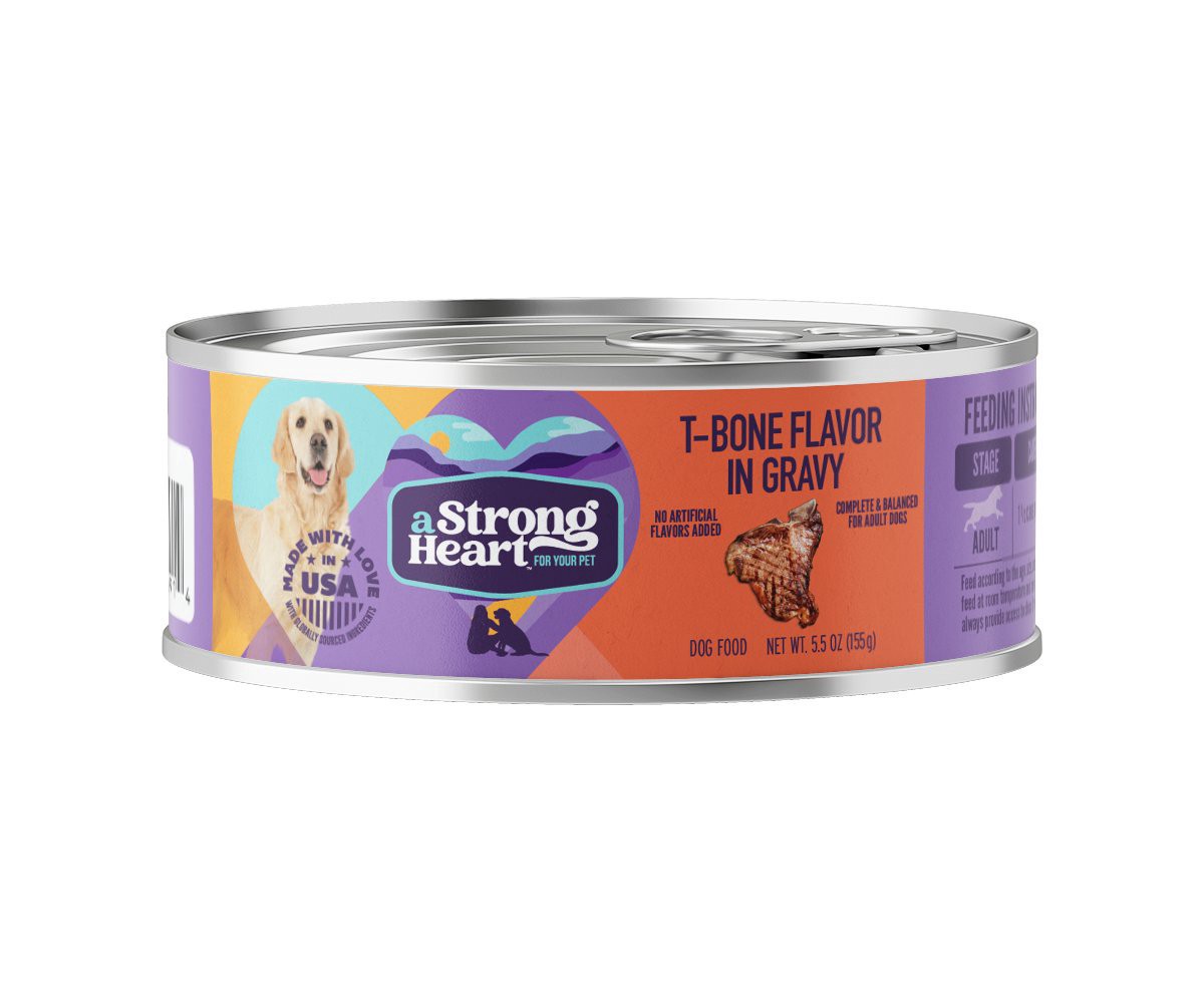 slide 1 of 1, A Strong Heart T-Bone Flavor in Gravy Dog Food 5.5 oz, 5.5 oz