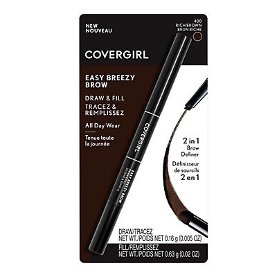 slide 1 of 1, Covergirl Easy Breezy Draw & Fill Brow Pencil 400 Rich Brown, 0.02 oz