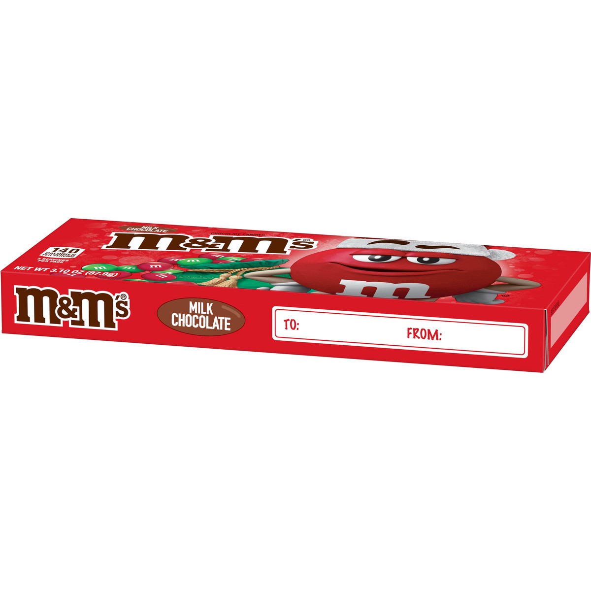 slide 5 of 7, M&M's Holiday Milk Chocolate Christmas Candy, 3.1 oz Box, 3.1 oz