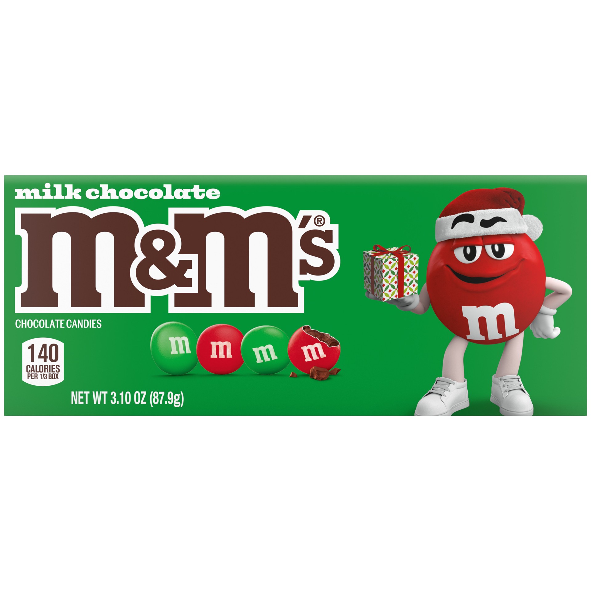 slide 1 of 7, M&M's Milk Chocolate Red & Green Christmas Candy, 3.1 oz Box, 3.1 oz