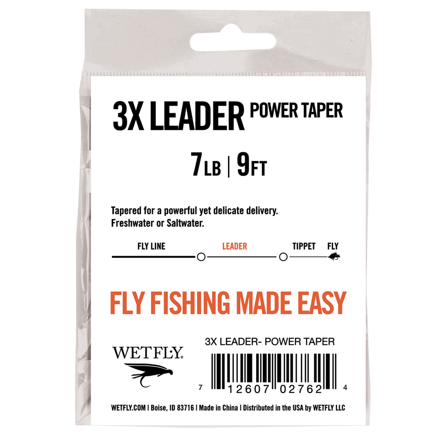 slide 2 of 2, WETFLY 3X Leader Power Taper, 3x