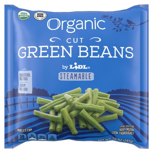 slide 1 of 1, frozen organic cut green beans, 10 oz