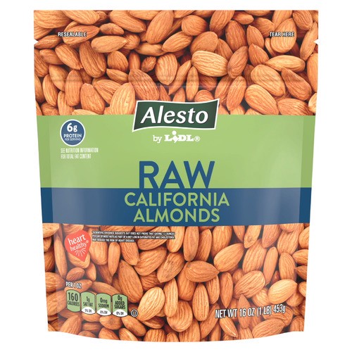 slide 1 of 1, Alesto whole raw almonds, 16 oz