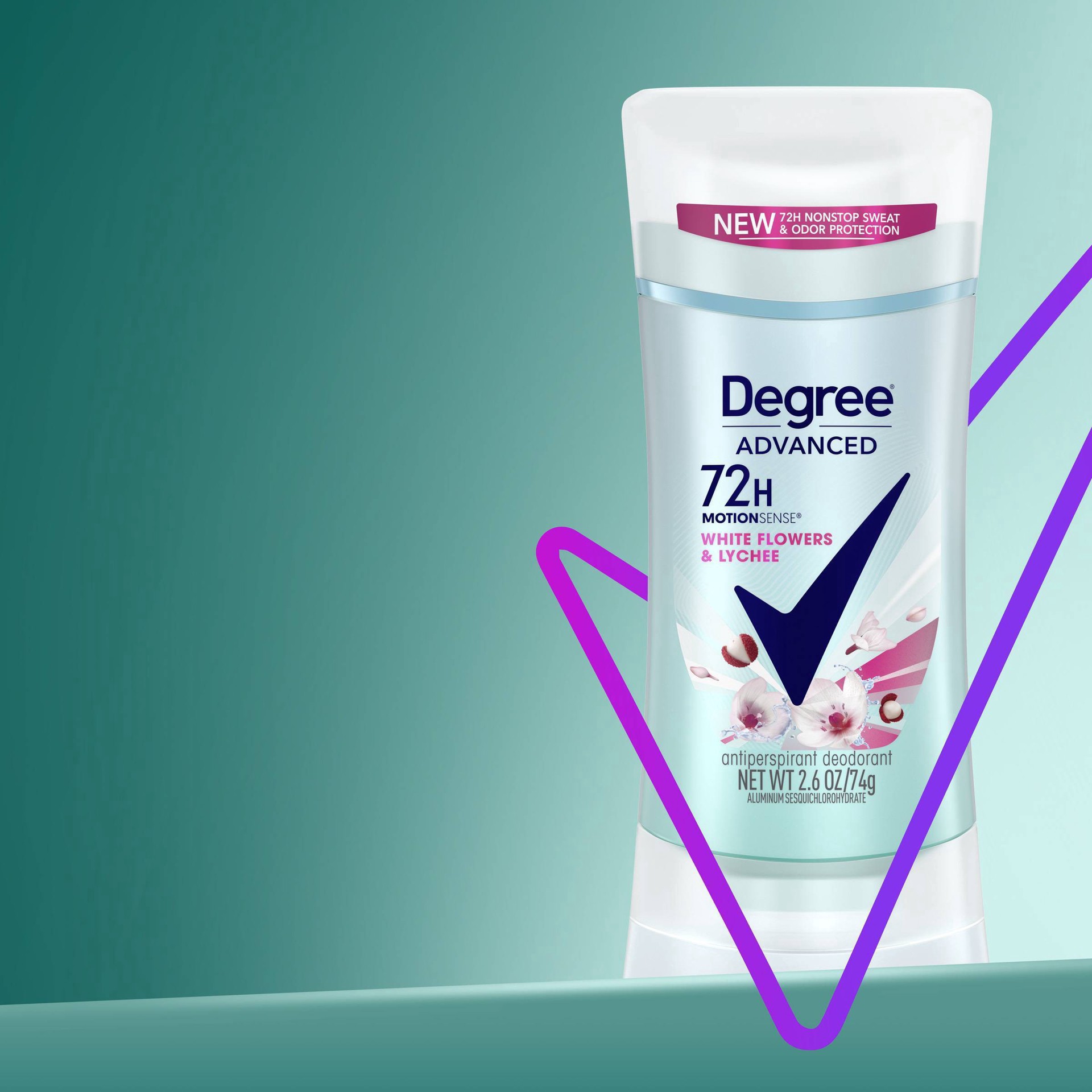 slide 9 of 9, Degree Advanced Protection Antiperspirant Deodorant White Flowers & Lychee, 2.6 oz, 2.6 oz