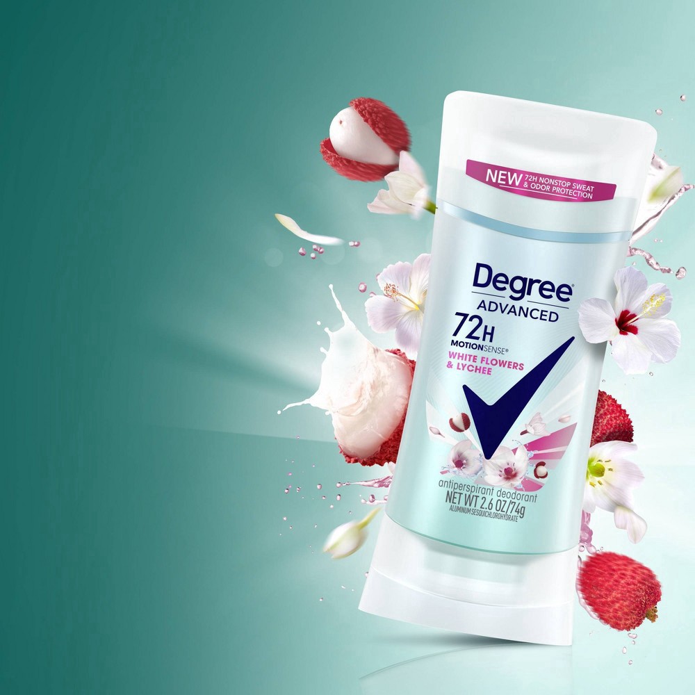 slide 7 of 9, Degree Advanced Protection Antiperspirant Deodorant White Flowers & Lychee, 2.6 oz, 2.6 oz