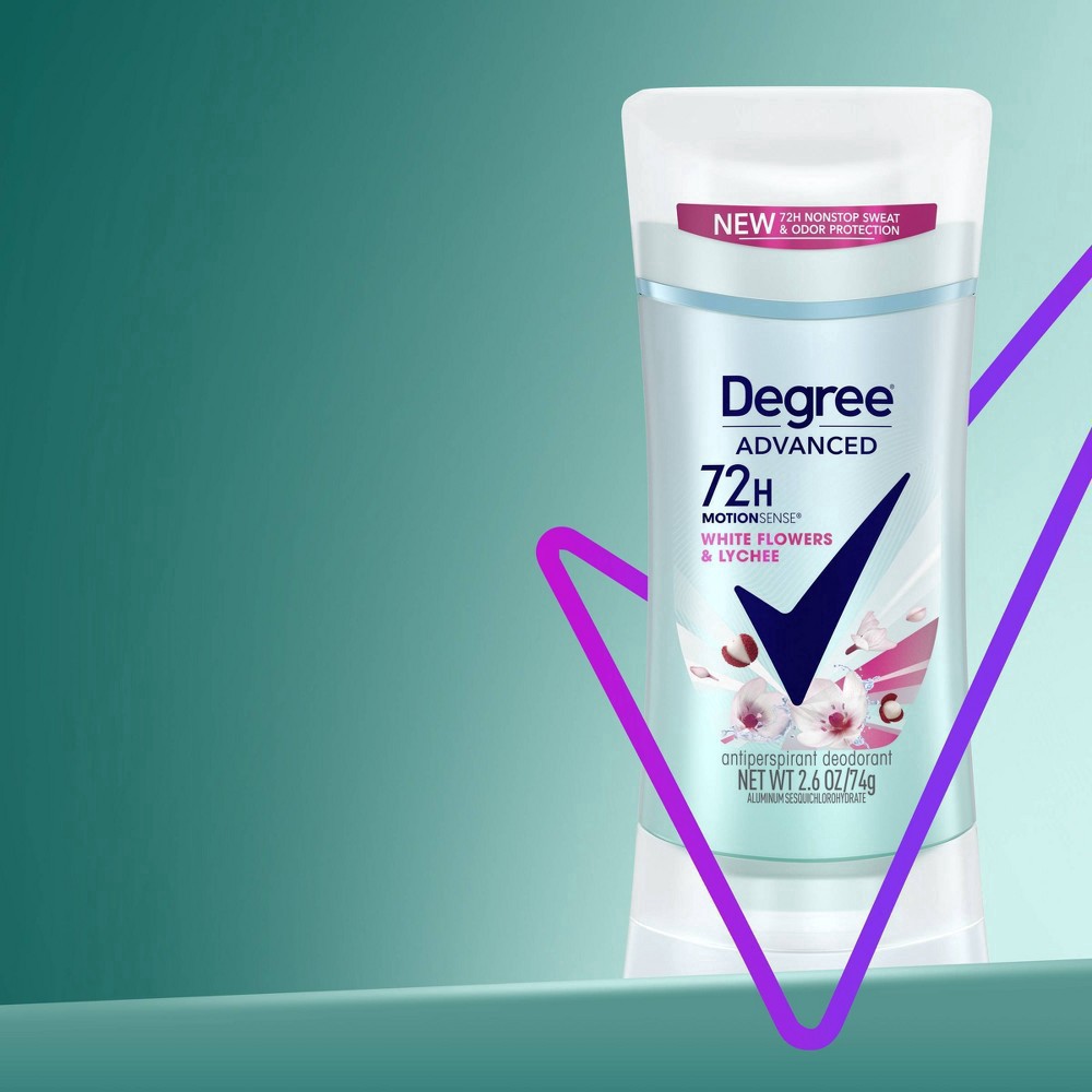 slide 2 of 9, Degree Advanced Protection Antiperspirant Deodorant White Flowers & Lychee, 2.6 oz, 2.6 oz