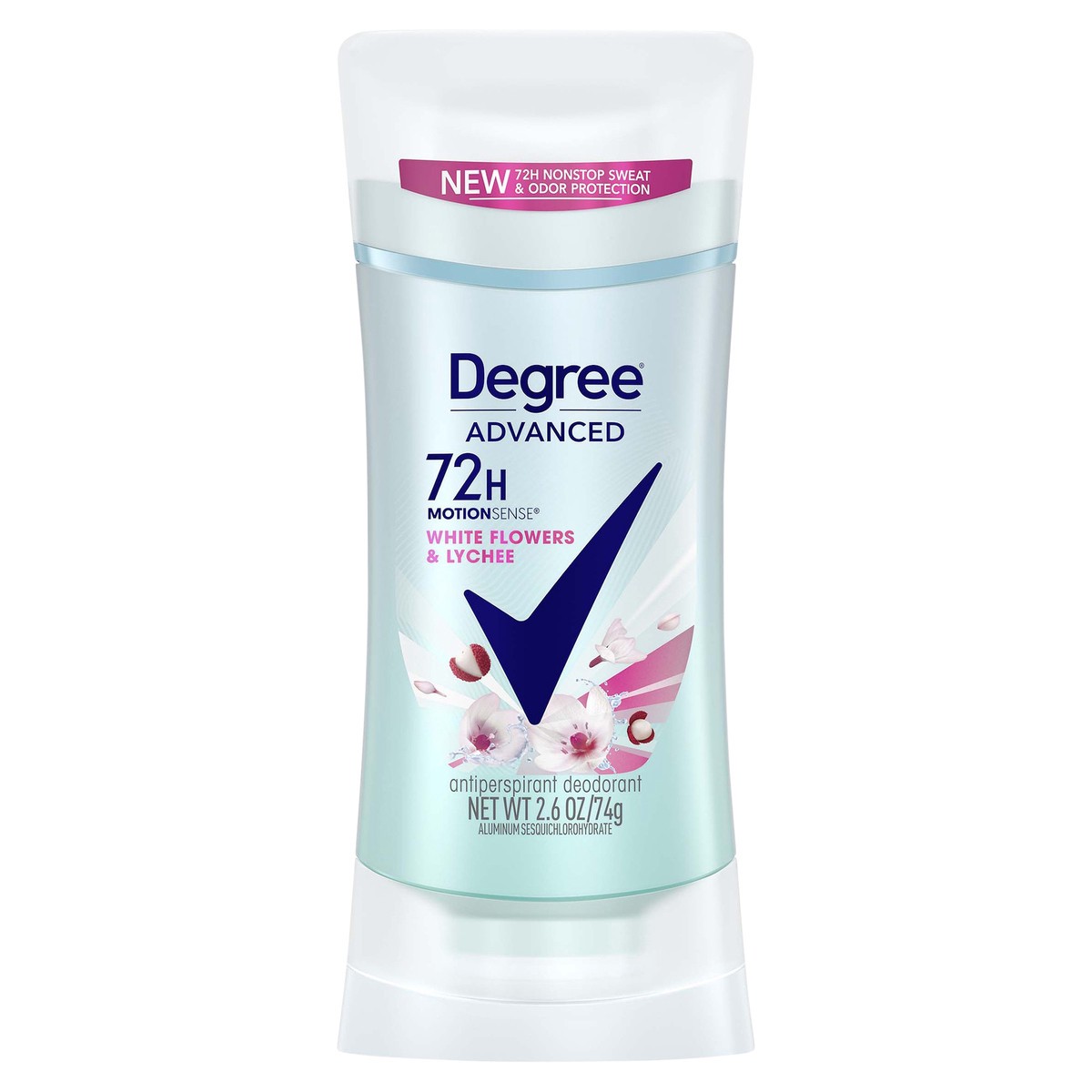 slide 1 of 1, Degree Motionsense Stay Fresh White Flowers Lychee Antiperspirant Invisible Solid, 2.6 oz